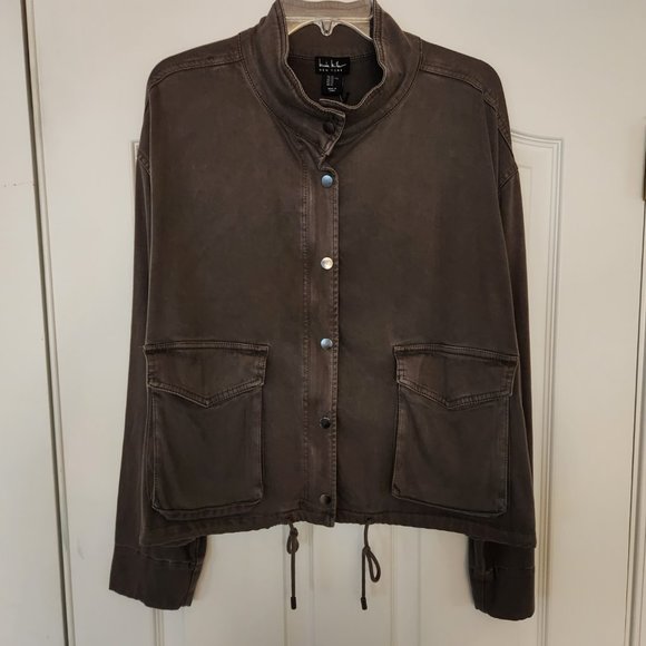 Nolan Miller NY Women’s Zip Front Stand Collar Front Pockets Jacket Olive Grn XL - Picture 8 of 14